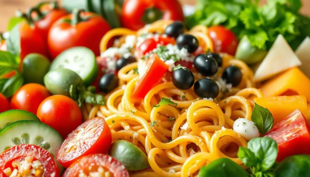 Italian Dressing Pasta Salad ingredients Italian Dressing Pasta Salad ingredients